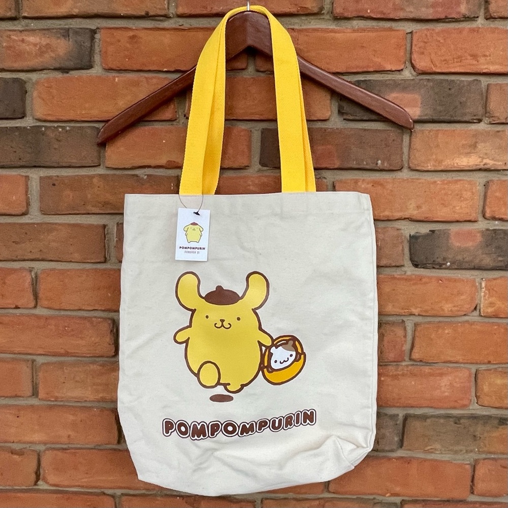 NWT Forever 21 Pompompurin Canvas Tote Bag with Yellow Handles